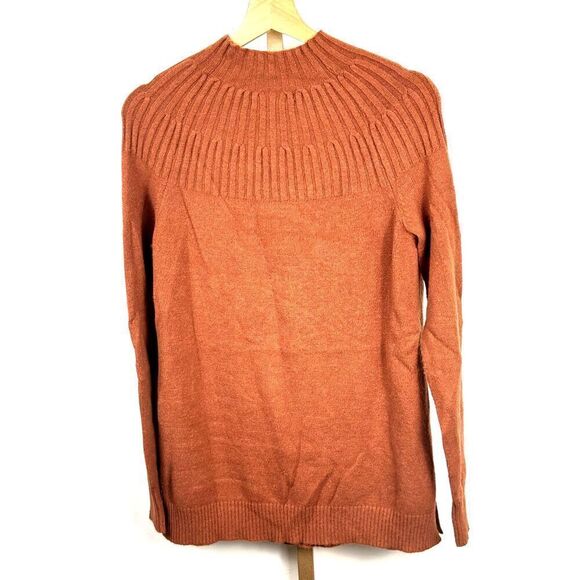 Anthropologie Burnt Orange Wool Blend Mockneck Sweater Sz M EUC - Picture 2 of 5